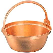 Amazon｜丸新銅器 山菜鍋 純銅 33cm 吊付 内側錫引き無｜両手鍋